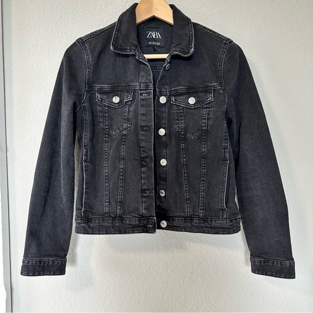 Zara Black Jean Jacket - Picture 3 of 11